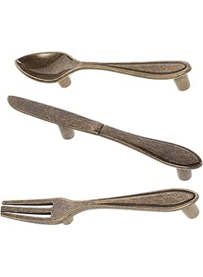 Brushed Bronze Cabinet Pull Handles Set 3pcs Drawer Knobs Wardrobe Door Handles - Image 1