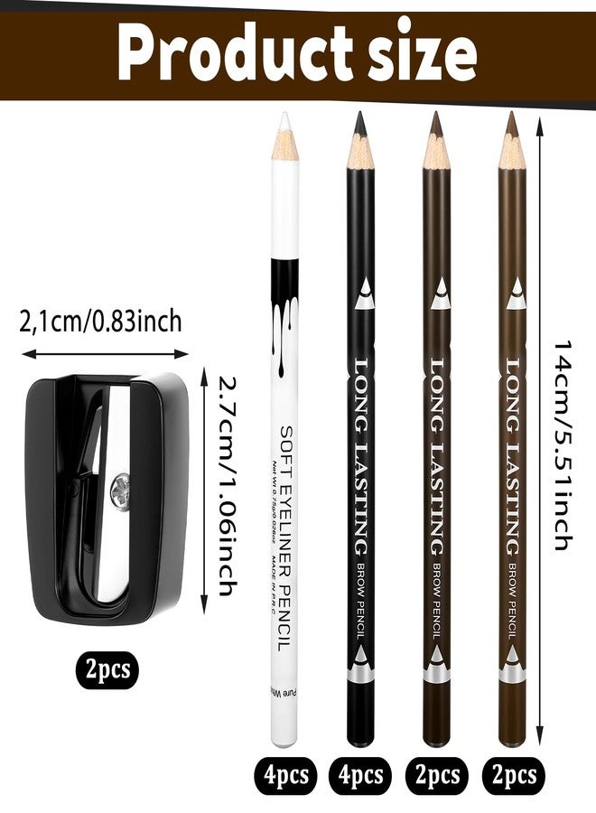 IANFAN Hairline Pencil, 12 Pcs Barber Pencil Set With 2 Sharpeners, Barber Pencils For Lineup, Beard Shaping & Makeup Design For Men, Barbers Chalk Pen, White, Black, Dark Brown, Light Brown - Image 2