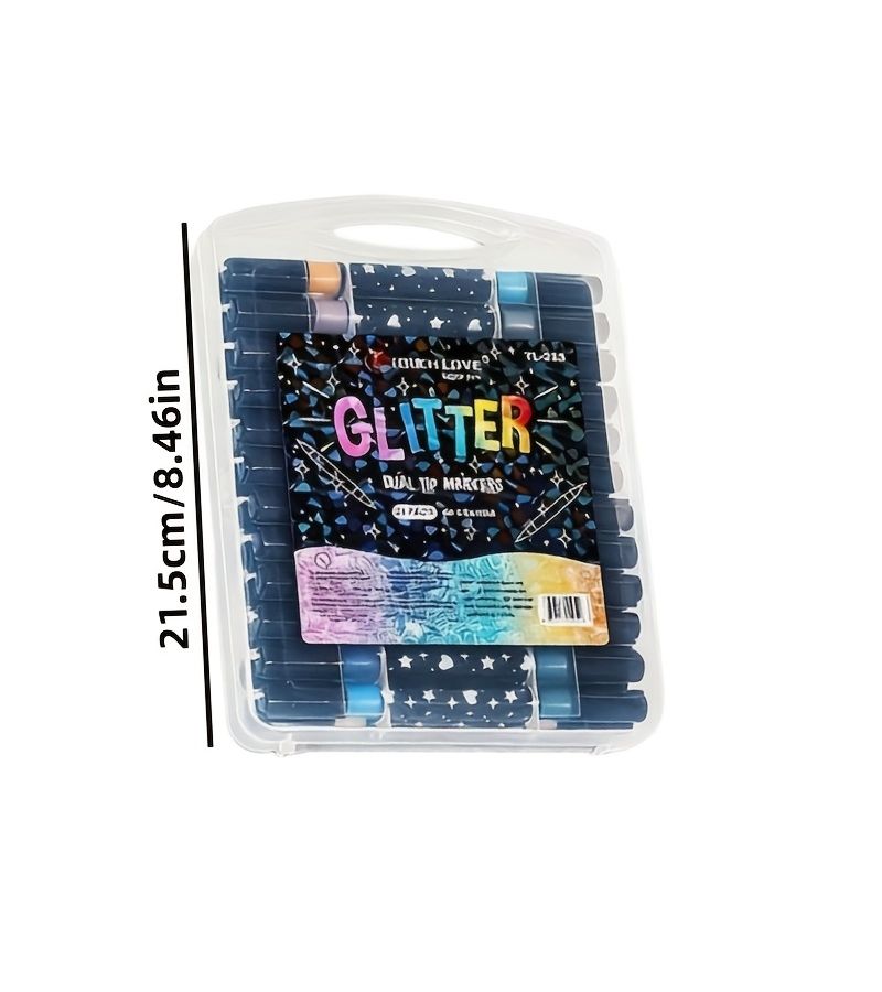 24pc Double Ended Glitter Pens 48 Colors Quick Dry Fine Tip for Scrapbooking Journal Card Drawing - Image 4