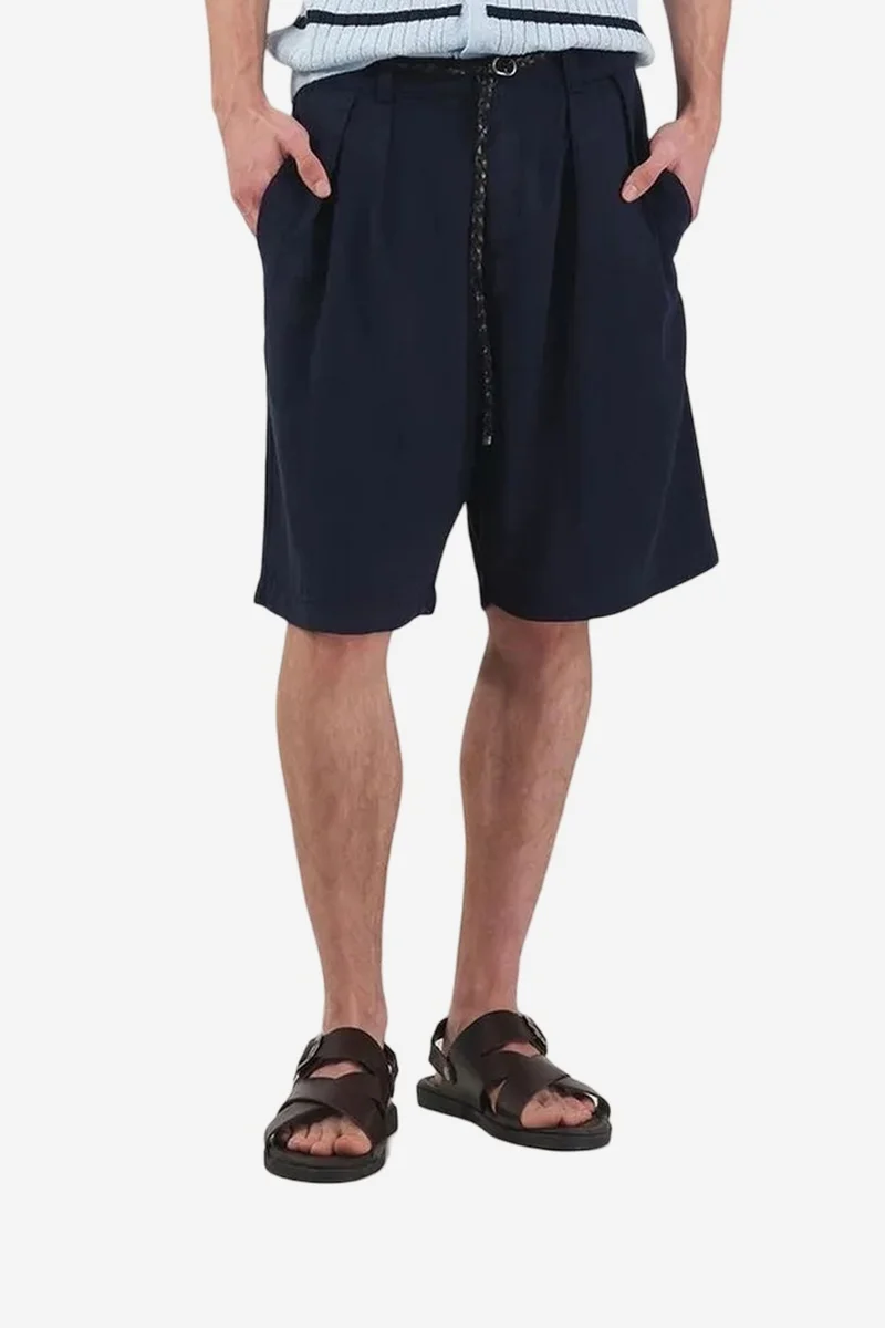 GIESTO Mid Waist Relaxed Fit Wide Leg Tencel Shorts