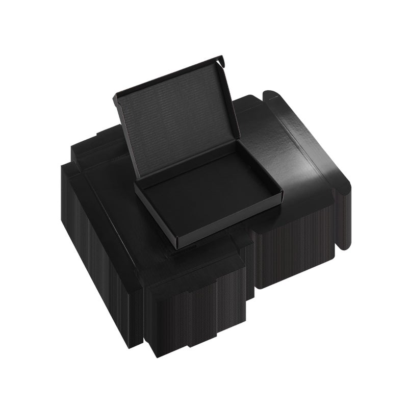 Rempry 7x5x1 Inches Black Shipping Boxes Pack of 50, Cardboard Corrugated Mailer Boxes for Packaging Small Business, Small Gift Boxes for Mailing Present - Image 1