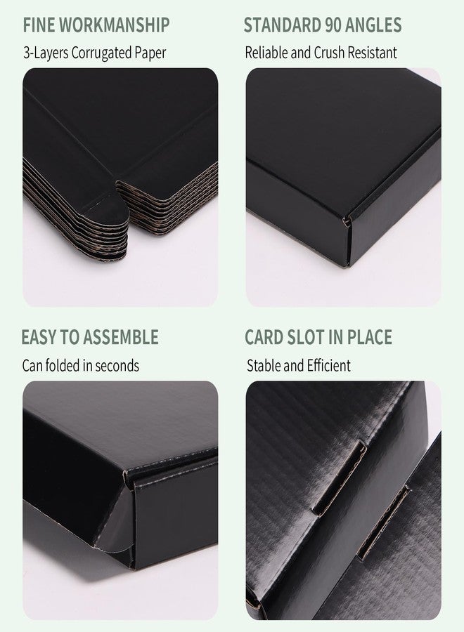 Rempry 7x5x1 Inches Black Shipping Boxes Pack of 50, Cardboard Corrugated Mailer Boxes for Packaging Small Business, Small Gift Boxes for Mailing Present - Image 3