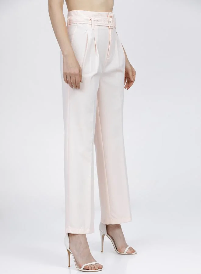 Tokyo Talkies High Rise Pleated Parallel Wide Leg Trouser by Styli
