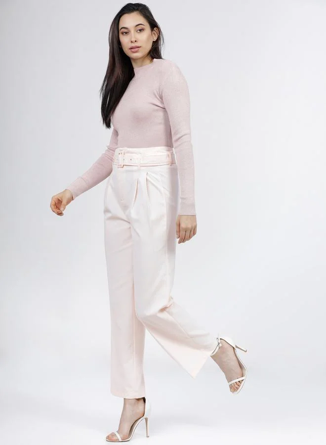 Tokyo Talkies High Rise Pleated Parallel Wide Leg Trouser by Styli
