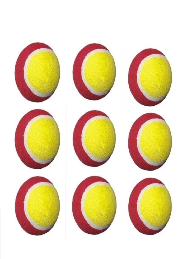 Spiro Soft Cricket Solid Tennis Balls Practice, Training for All Age Group, Recommended for Indoor/Outdoor Street & Beach Cricket (Pack of Nine) (Color : Red & Yellow) - Image 1