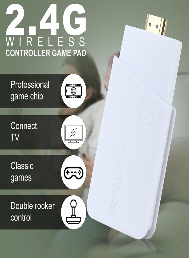 Playtastic Wireless Video Games for Tv Gaming, Retro Gaming Console with Game Stick 4K Ultra HD Game Stick, Plug & Play TV Video Game Set for 2 Player with 10 Emulators 24000+ Games 2.4G Wireless - Image 3