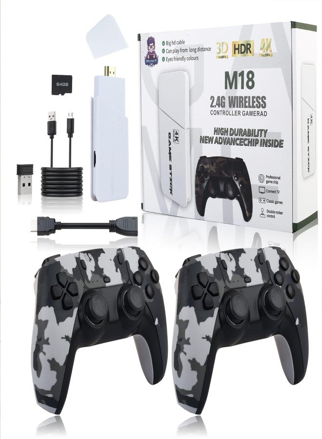 Playtastic Wireless Video Games for Tv Gaming, Retro Gaming Console with Game Stick 4K Ultra HD Game Stick, Plug & Play TV Video Game Set for 2 Player with 10 Emulators 24000+ Games 2.4G Wireless - Image 1