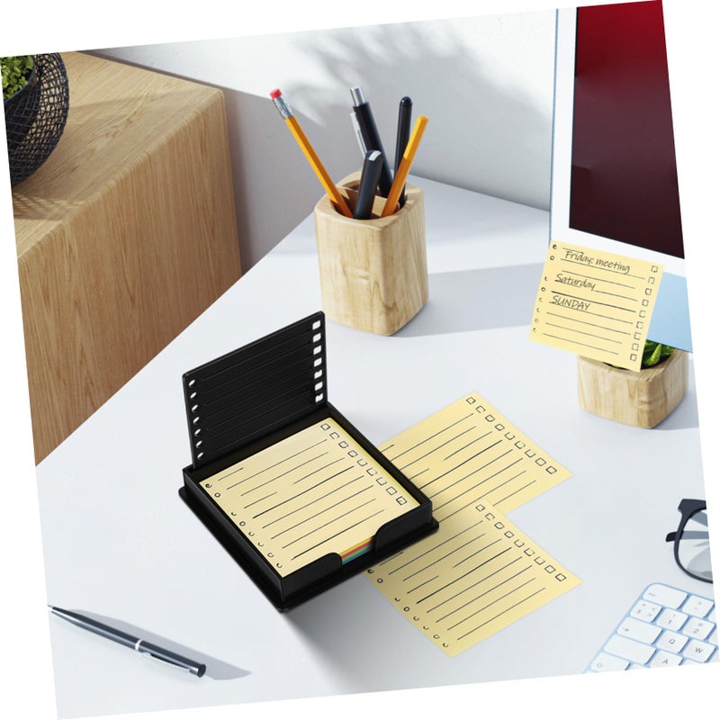 Lined Memo Holder With Checkboxes Label Dispenser Desk Organizer Stationery - Image 5