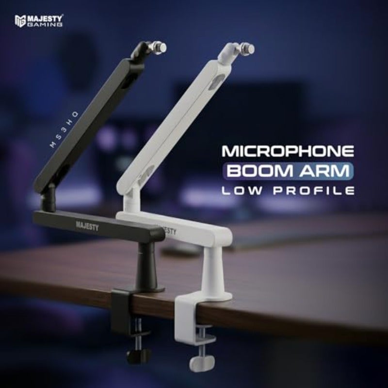 Professional Microphone Arm with 360 Degree Rotation for Podcasting Streaming Recording Gaming and Content Creation Featuring Internal Cable Management and Anti-Vibration Support Supporting Up to 2kg Load in White Finish - Image 2
