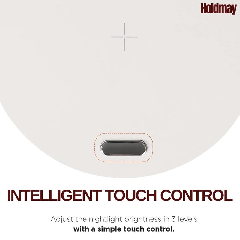 Holdmay مصباح مكتب LED لاسلكي 3 في 1 مع حامل هاتف تحكم باللمس وإضاءة قابلة للتعديل مثالي لتزيين غرفة النوم أو المكتب أو غرفة المعيشة - Image 4