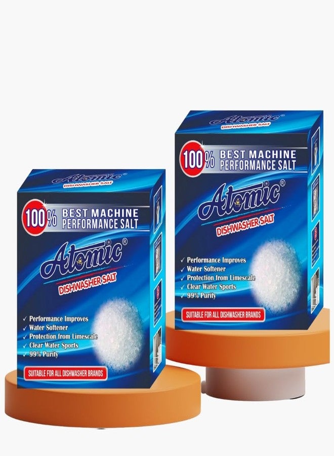 Atomic Dishwasher Salt Protection From Limescale Build-up, Pack of 2-900 gm Each - Image 1