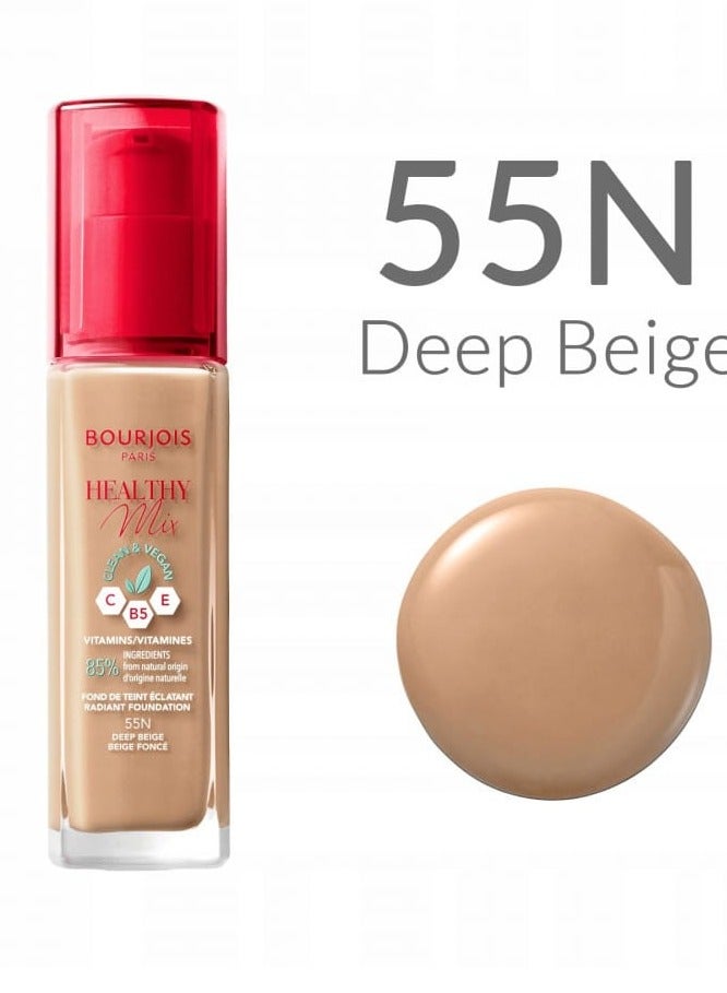 BOURJOIS PARIS Healthy Mix Anti-Fatigue Foundation 30 ml 55 Dark Beige 