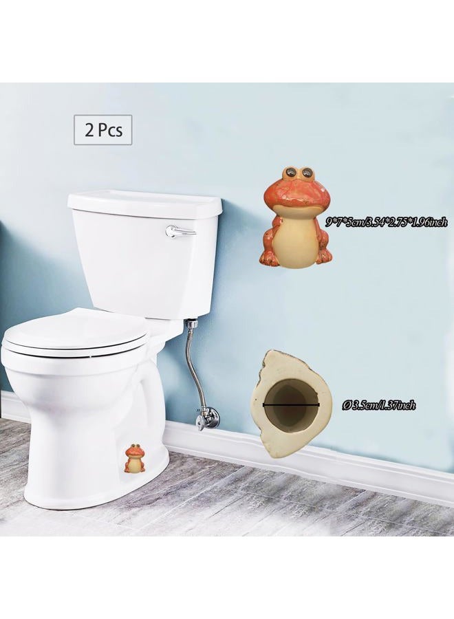 AKV Frog Toilet Bolt Caps Ceramic Toilet Bolt Covers Decorative Toilet Screw Cover Caps, Toilet Caps for Bottom of Toilet, Cute Toilet Bowl Bolt Covers for Bathroom Decor, Easy to install (Green+Red) - Image 4