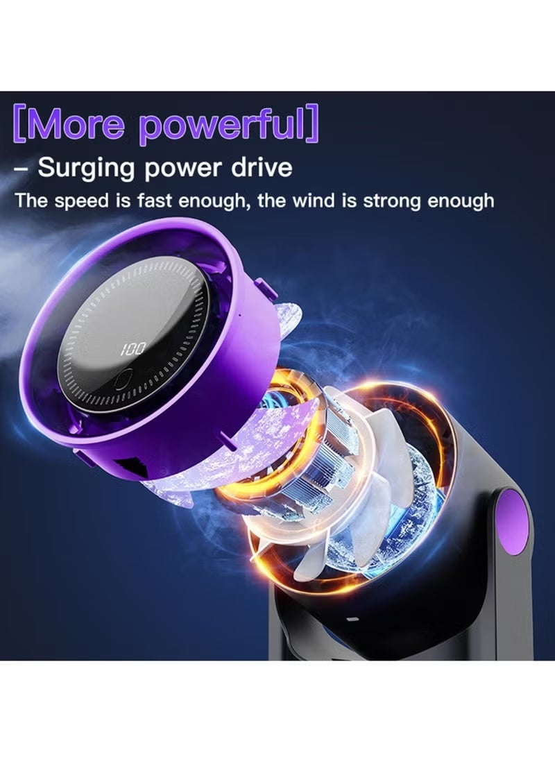 Oriday High-Speed Quiet Desk Fan, Digital Display USB Rechargeable Tabletop Cooler, Compact Cooling Accessories for Office, Home, and Travel - Image 3