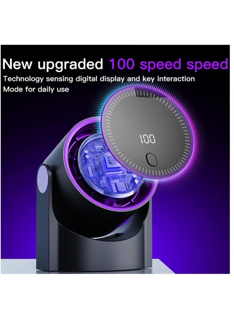 Oriday High-Speed Quiet Desk Fan, Digital Display USB Rechargeable Tabletop Cooler, Compact Cooling Accessories for Office, Home, and Travel - Image 2