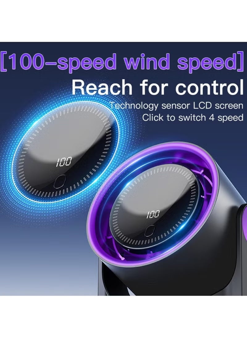 Oriday High-Speed Quiet Desk Fan, Digital Display USB Rechargeable Tabletop Cooler, Compact Cooling Accessories for Office, Home, and Travel - Image 4