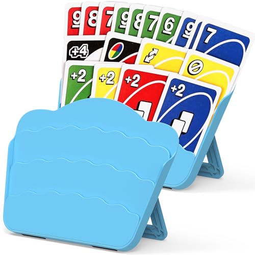Tenyond Card Holders for Playing Cards 2 Pack Playing Card Holder wFoldable Stand for Stocking Stuffer Travel Games for Seniors Little Hand or Arthritis Hand UNO Poker Holidays Game Nights - Image 1