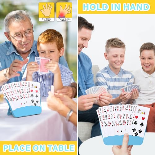 Tenyond Card Holders for Playing Cards 2 Pack Playing Card Holder wFoldable Stand for Stocking Stuffer Travel Games for Seniors Little Hand or Arthritis Hand UNO Poker Holidays Game Nights - Image 5
