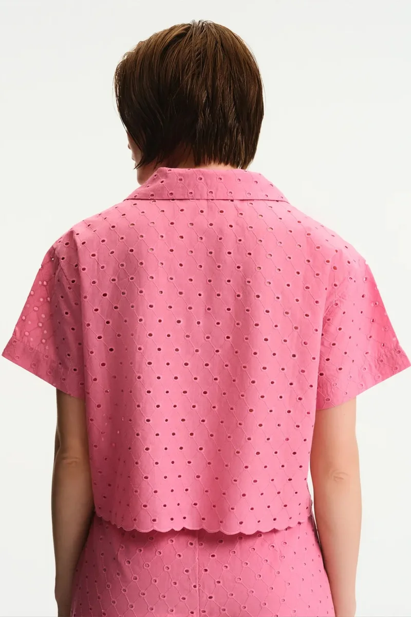 Penti PENTI Oriana Lace-Pattern Short Sleeve Shirt