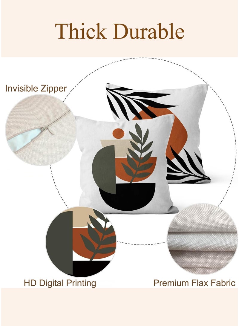 CUBEXELL Cushion Covers Set of 4, Bohemian Style, Linen Cushion Covers 45cm x 45cm, Suitable for Living Room Sofas, Car Seats, Beds, etc., 18x18 Inches - Image 4