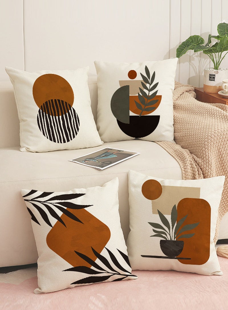 CUBEXELL Cushion Covers Set of 4, Bohemian Style, Linen Cushion Covers 45cm x 45cm, Suitable for Living Room Sofas, Car Seats, Beds, etc., 18x18 Inches - Image 2