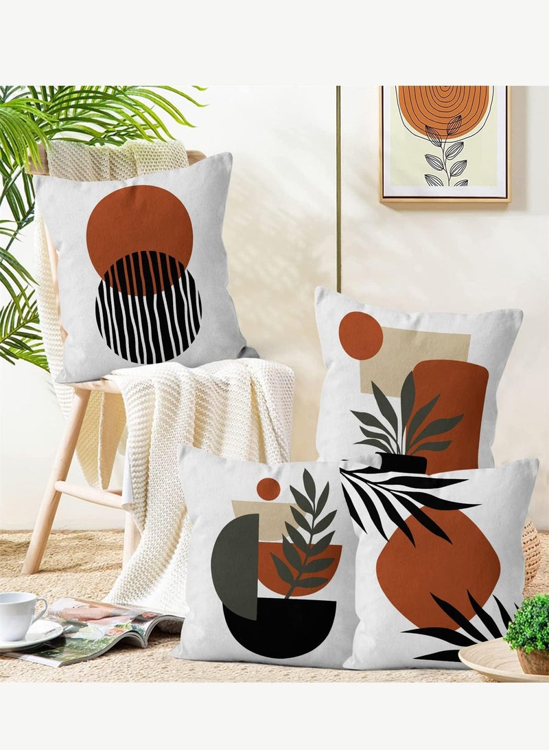 CUBEXELL Cushion Covers Set of 4, Bohemian Style, Linen Cushion Covers 45cm x 45cm, Suitable for Living Room Sofas, Car Seats, Beds, etc., 18x18 Inches - Image 5