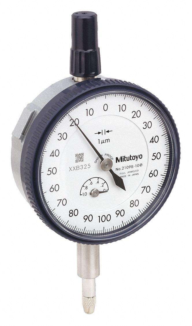 Mitutoyo Mitutoyo 2109S10 Dial Indicator M25X045 Thread 8mm Stem Dia Lug Back White Dial 01000 Reading 57mm Dial Dia 01mm Range 0001mm Graduation 0005mm Accuracy 