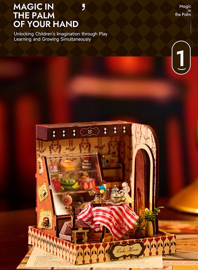 tangs Realistic Mini 3D Diy Craft Miniature Dollhouse With Furniture Wooden House Room Toy Kit For Decoration TANGS Serenity Sweets House - Therapeutic Miniature Craft Kit with LED Magic - Image 1