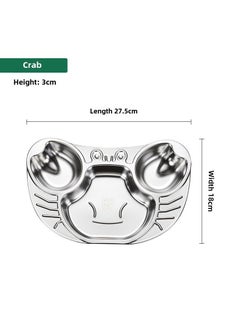 304 Stainless Steel Partitioned Dinner Plate for Kids Crab