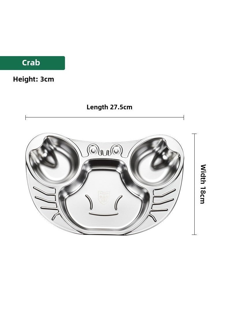 Generic - 304 Stainless Steel Partitioned Dinner Plate for Kids Crab - Image 1