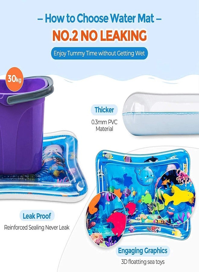RIGJAK Baby Kids Water Play Mat Toys Inflatable Tummy Time Leakproof Water Play Mat, Fun Activity Play Center Indoor and Outdoor Water Play Mat for Baby - Image 4