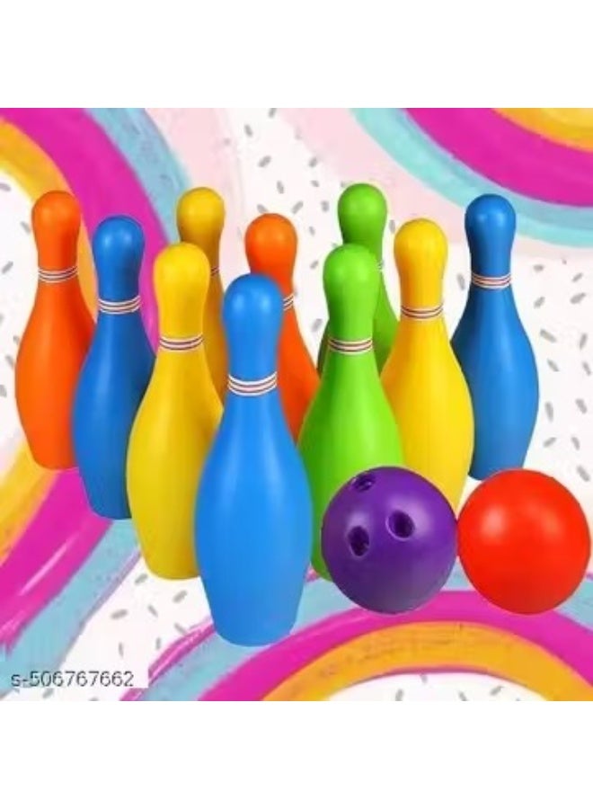 Toy Box Bowling Set with 10 Pins and 2 Balls Educational Bowling Toy for Kids Sport Game - Image 1