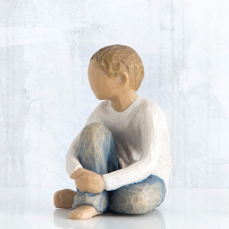 Willow Tree Caring Child Figurine - Hand-Painted Resin Sculpture - Image 3