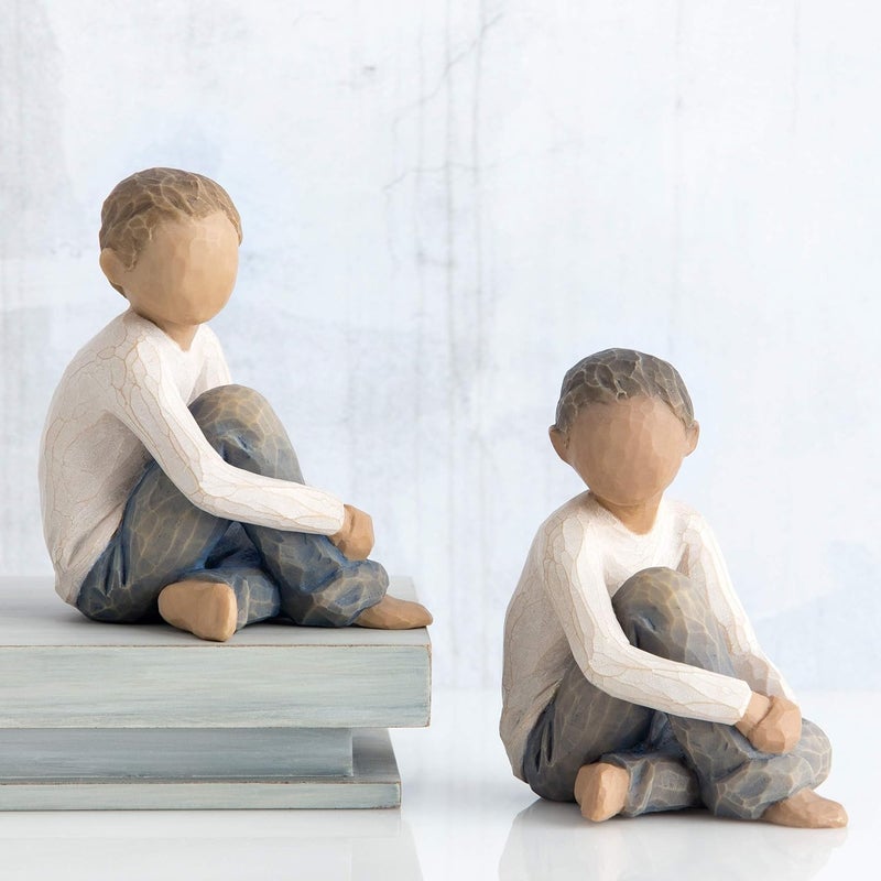 Willow Tree Caring Child Figurine - Hand-Painted Resin Sculpture - Image 5