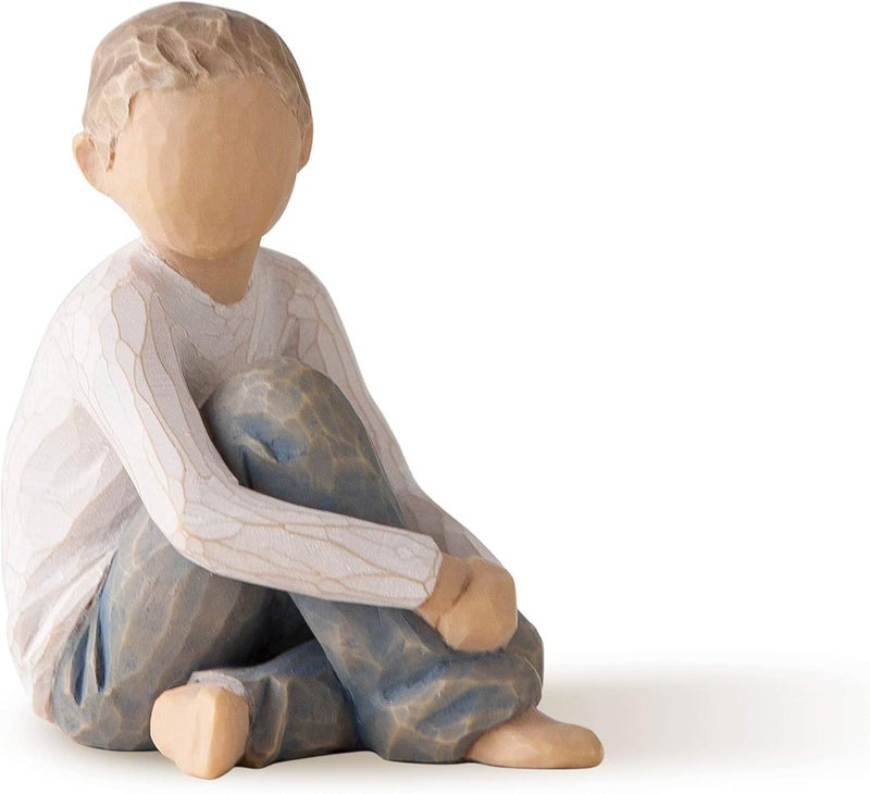 Willow Tree Caring Child Figurine - Hand-Painted Resin Sculpture - Image 1