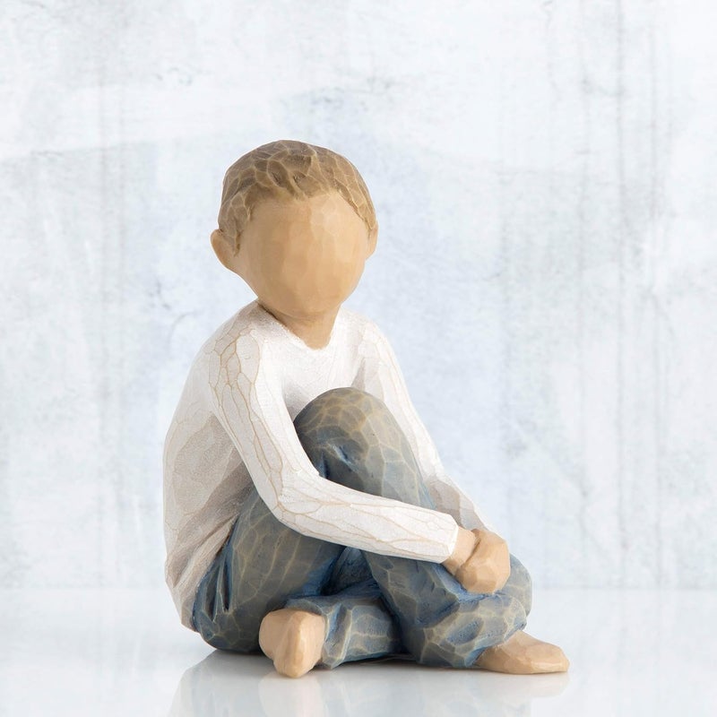 Willow Tree Caring Child Figurine - Hand-Painted Resin Sculpture - Image 2