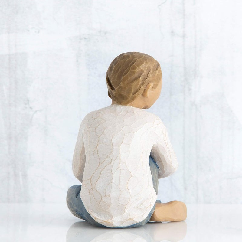 Willow Tree Caring Child Figurine - Hand-Painted Resin Sculpture - Image 4