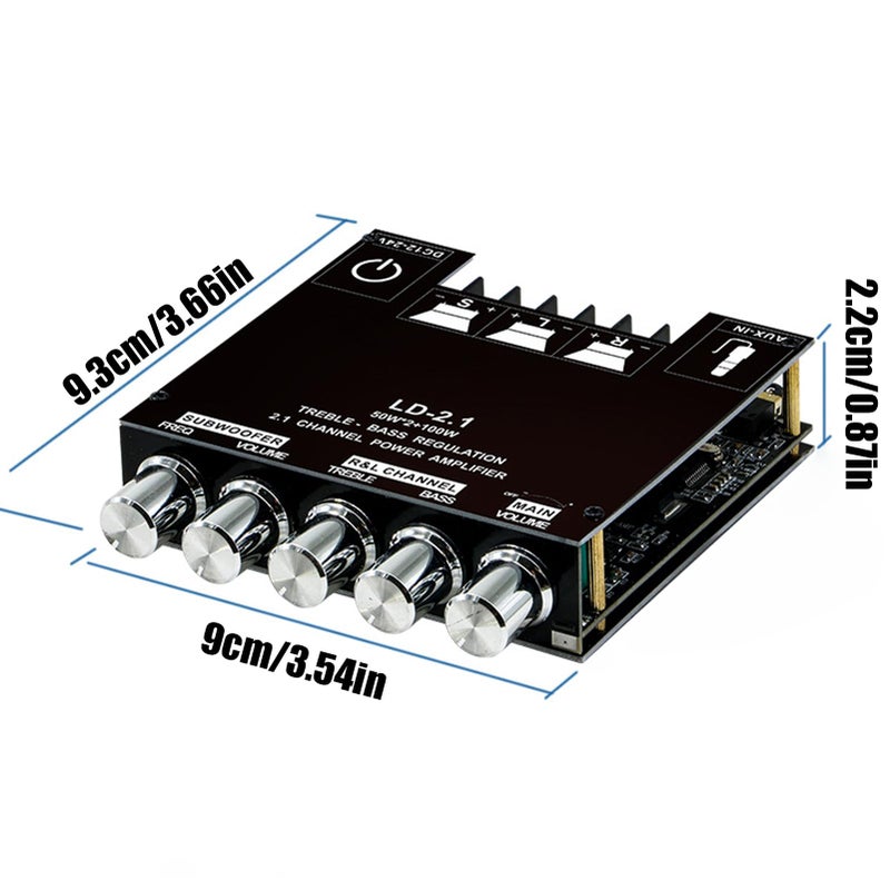 2 1 Channel Wireless Amplifier Sound Receiver Board Audio Control Module 9 3x9x2 2cm - Image 3
