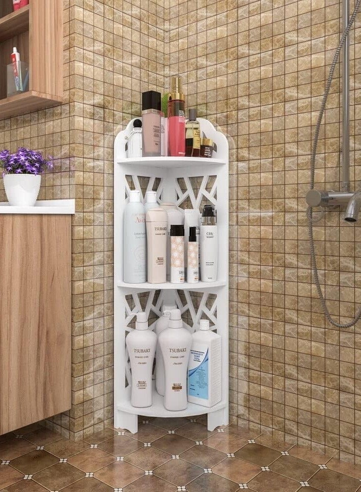 HOME TASTE Corner Shelf Stand 20 X 20 X 80 Cm – Space-Saving Bathroom Corner Cabinet, Shower Caddy & Kitchen Storage Rack for Small Spaces – Organize Toiletries & Essentials  - Image 4