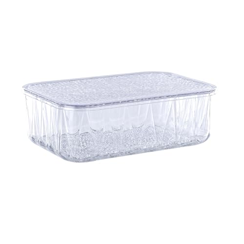 Kuber Industries 4600 ml Acrylic Stackable Kitchen Food Storage Container for Home with Lid | Freeze Organizer Items and Storage Organizer Box for Snacks and Dry Fruits | Transparent - Image 1