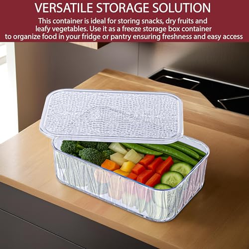 Kuber Industries 4600 ml Acrylic Stackable Kitchen Food Storage Container for Home with Lid | Freeze Organizer Items and Storage Organizer Box for Snacks and Dry Fruits | Transparent - Image 2