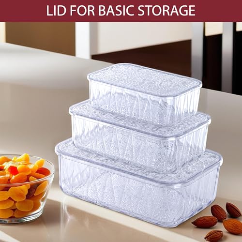 Kuber Industries 4600 ml Acrylic Stackable Kitchen Food Storage Container for Home with Lid | Freeze Organizer Items and Storage Organizer Box for Snacks and Dry Fruits | Transparent - Image 5