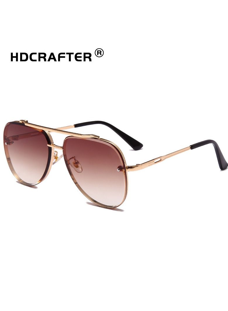 HDCRAFTER New Gradient Lens Metal Frame Sunglasses - Image 3
