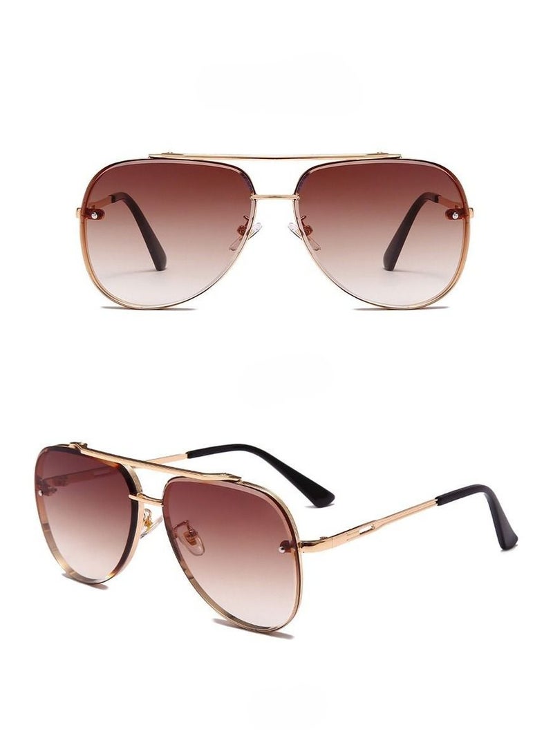 HDCRAFTER New Gradient Lens Metal Frame Sunglasses - Image 2