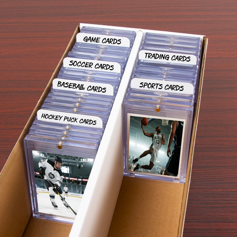 Prilino 200ct Tall Trading Card Dividers - White Plastic Card Divider, Page Dividers for Storage Boxes, Standard Vertical Fit for Sports/Games Card Categorization and Management - Image 5