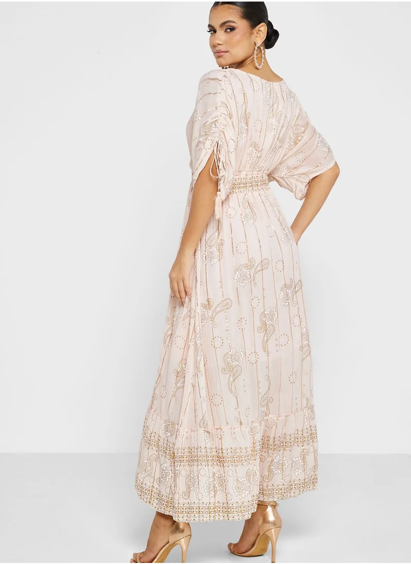 ARABIAN CLOSET Wrap Tie Detail Dress