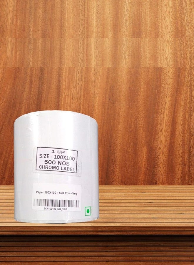 100×100 mm Chromo/Paper Label with Veg Logo Symbol Printed, 1 Up, 1 Roll of 500 Labels - Image 3