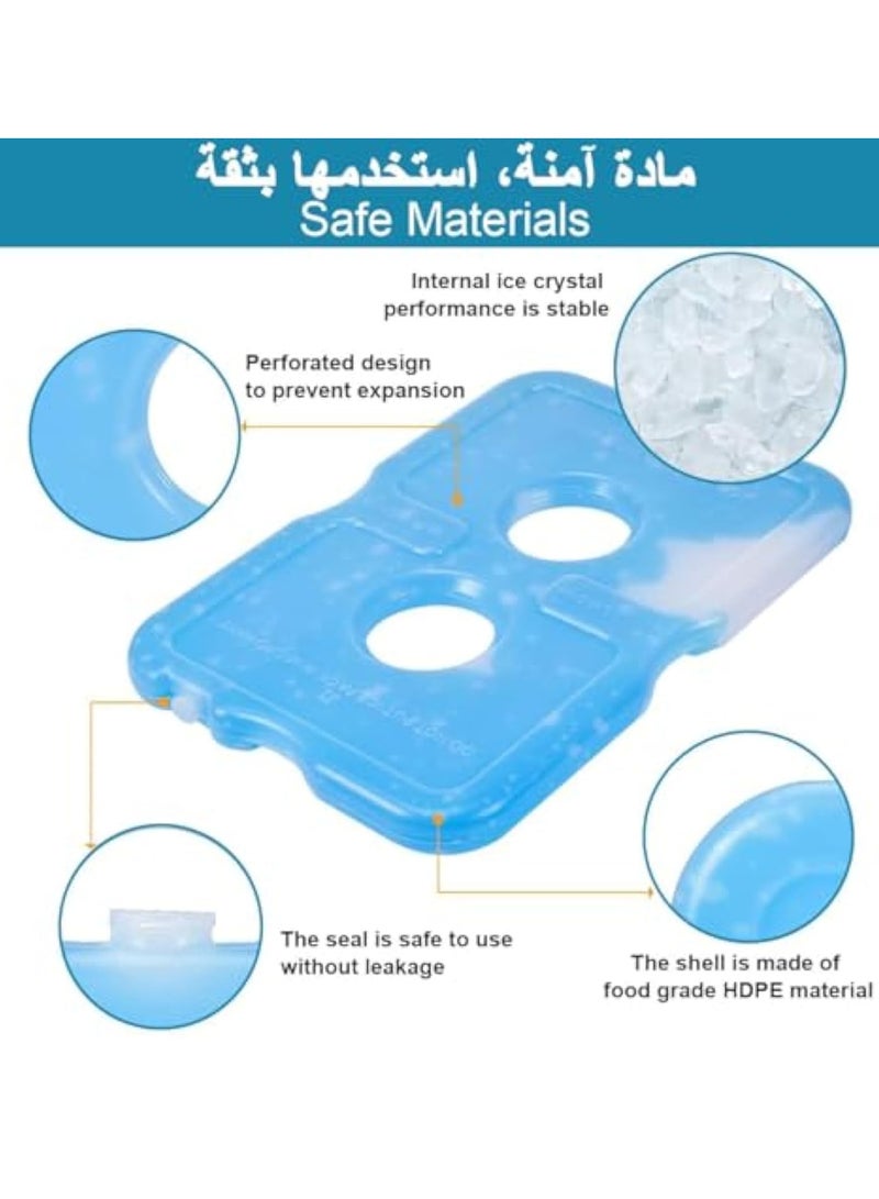 YelaJoy عبوات ثلج 6 قطع رفيعة للتبريد سريعة التجميد قابلة لإعادة الاستخدام تدوم طويلاً خفيفة الوزن معزولة صندوق ثلج رفيع للحفاظ على الطعام بارداً وطازجاً، حقيبة فريزر ثلجية لصندوق غداء المدرسة والنزهات والتخييم. - Image 2