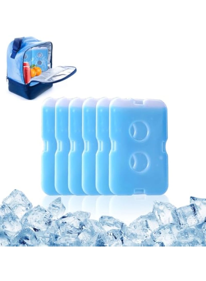 YelaJoy عبوات ثلج 6 قطع رفيعة للتبريد سريعة التجميد قابلة لإعادة الاستخدام تدوم طويلاً خفيفة الوزن معزولة صندوق ثلج رفيع للحفاظ على الطعام بارداً وطازجاً، حقيبة فريزر ثلجية لصندوق غداء المدرسة والنزهات والتخييم. - Image 1