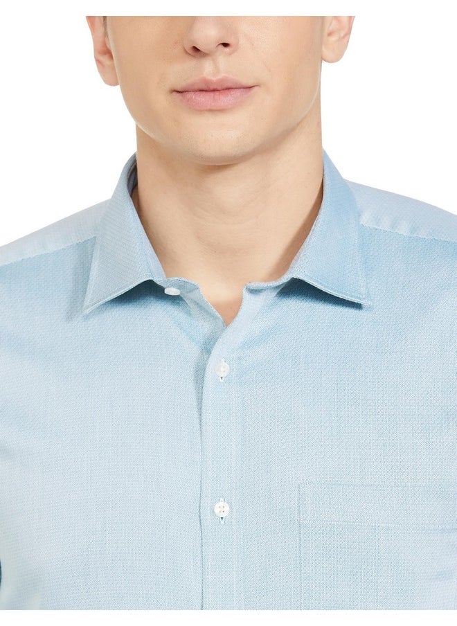 Park Avenue Park Avenue Men's Structure Slim Fit Shirt (PMSX17129-P4_Medium Petrol  - Image 2